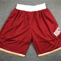 Men's Houston Rockets Red Throwback Basketball Shorts1