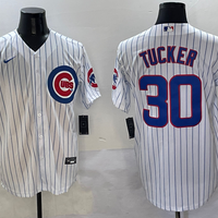 Men's Chicago Cubs Kyle Tucker #30 White Home Replica Player Jersey1