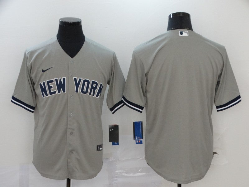 Men's New York Yankees Gray Replica Blank Jersey1