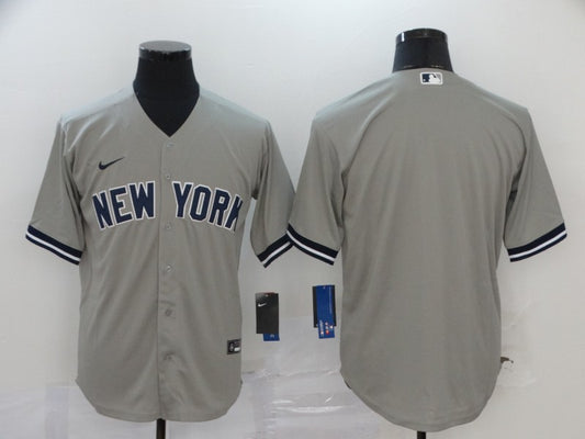 Men's New York Yankees Gray Replica Blank Jersey1