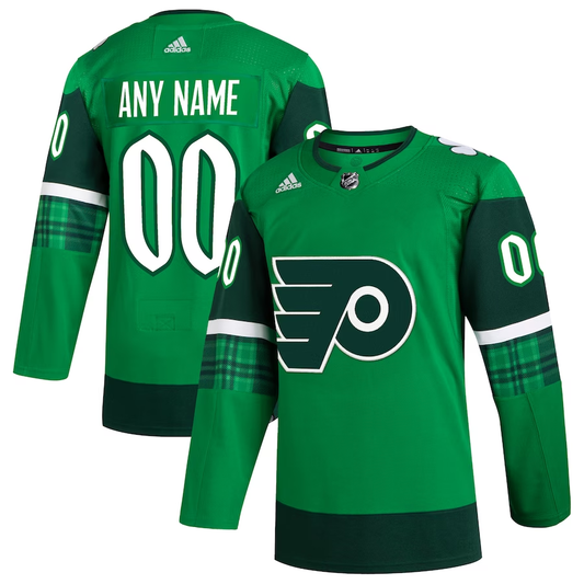 Men's Philadelphia Flyers Green Custom Player Game Jersey1
