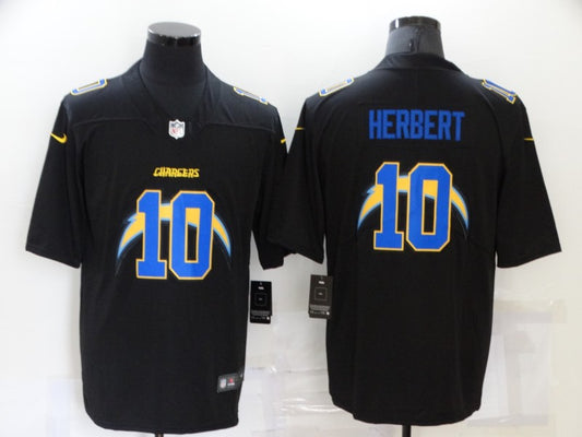 Men's Los Angeles Chargers Justin Herbert #10 Black Game Jersey1