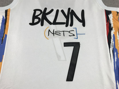 Men's Brooklyn Nets Kevin Durant #7 White 2022/23 Fastbreak Jersey1 - City Edition