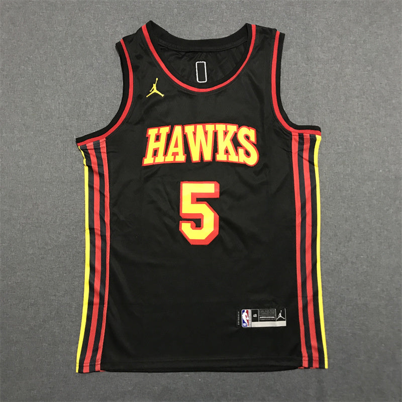 Men's Atlanta Hawks Dejounte Murray #5 Black Swingman Jersey1 - Statement Edition
