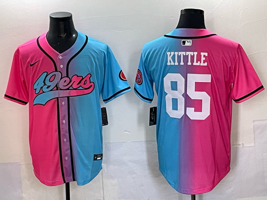 Men's San Francisco 49ers George Kittle #85 Pink/Blue Game Jersey