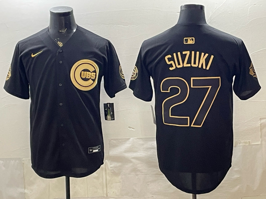 Men's Chicago Cubs Seiya Suzuki #27 Black Limited Player Jersey