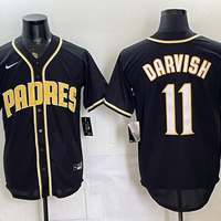 Men's San Diego Padres Yu Darvish #11 Fashion Replica Black Out Jersey