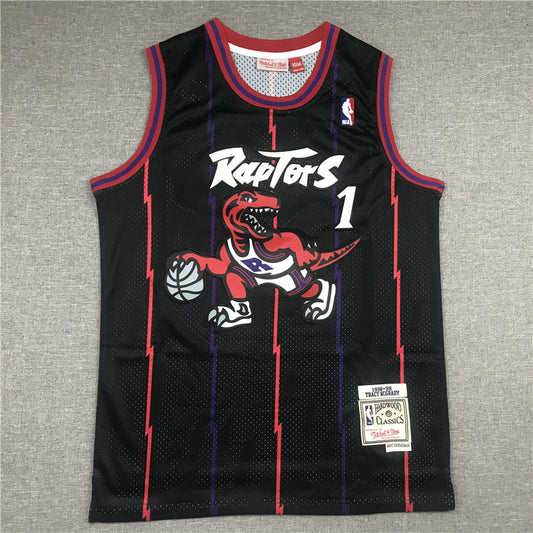 Men's Toronto Raptors Tracy McGrady 1998-99 Black Hardwood Classics Swingman Jersey1
