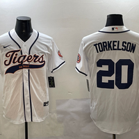 Men's Detroit Tigers Spencer Torkelson #20 White Player Jersey1