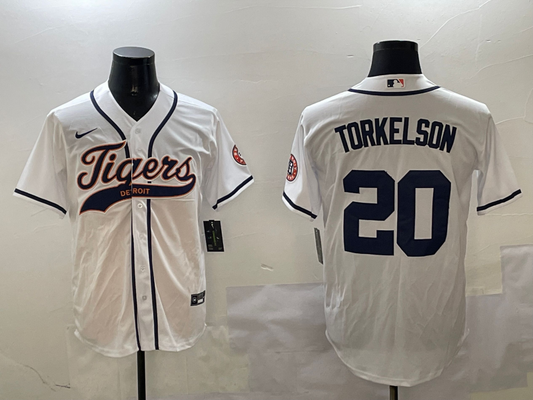 Men's Detroit Tigers Spencer Torkelson #20 White Player Jersey1
