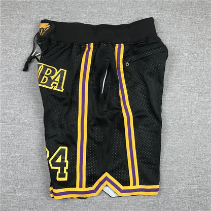 Men's Los Angeles Lakers MAMBA Black Basketball Shorts1