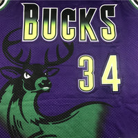 Men's Milwaukee Bucks Giannis Antetokounmpo #34 Purple Replica Player Jersey1