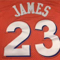 Men's Cleveland Cavaliers LeBron James Orange Hardwood Classics Swingman Jersey1