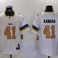 Men's New Orleans Saints Alvin Kamara #41 White Fashion Game Jersey1