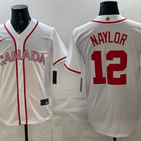 Men's Canada Baseball Josh Naylor #12 White 2026 World Baseball Classic Stadium Jersey