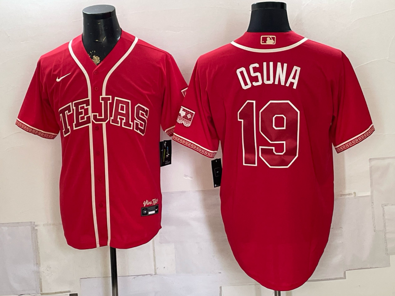 Men's Texas Rangers Alejandro Osuna #19 Red 2026 City Connect Stadium Jersey