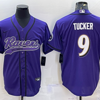 Men's Baltimore Ravens Justin Tucker #9 Purple Game Jersey1 Joint Edition