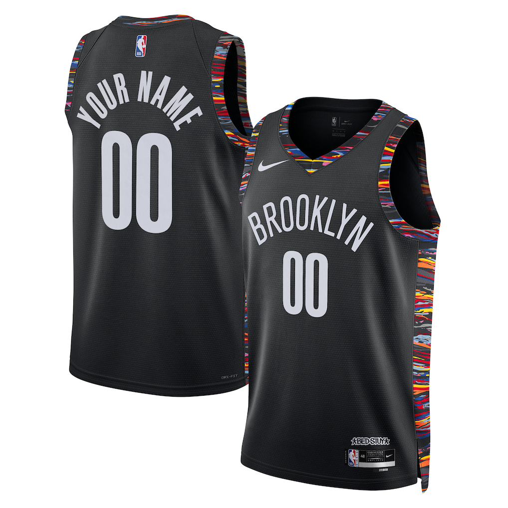 Men's Brooklyn Nets Black 2025/26 City Edition Swingman Custom Jersey