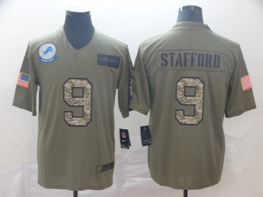 Men's Detroit Lions Matthew Stafford #9 Brown Player Game Jersey1