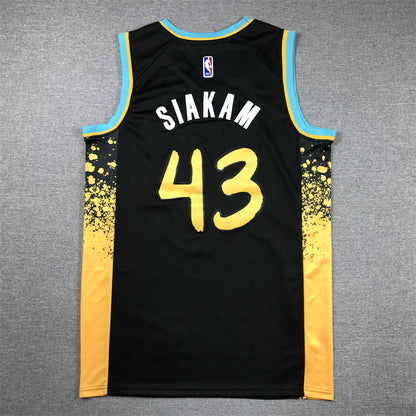 Men's Indiana Pacers Pascal Siakam #43 Black 2023/24 Swingman Jersey1 - City Edition