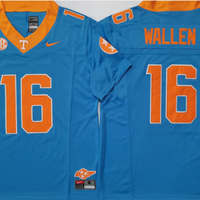 Men's Tennessee Volunteers Morgan Wallen #16 Blue Game Jersey