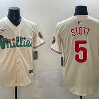 Men's Philadelphia Phillies Bryson Stott #5 Cream Replica Team Jersey1