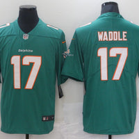 Men's Miami Dolphins Jaylen Waddle #17 Green Game Jersey1