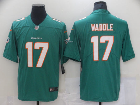 Men's Miami Dolphins Jaylen Waddle #17 Green Game Jersey1