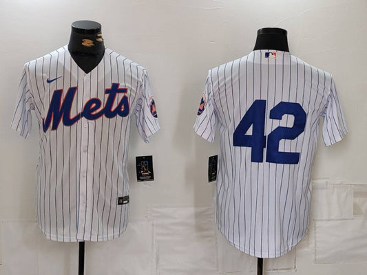 Men's New York Mets White 2024 Jackie Robinson Day Home Limited Jersey1