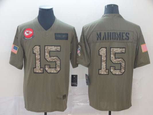 Men's Kansas City Chiefs Patrick Mahomes #15 Brown Game Jersey1