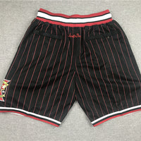 Men's Chicago Bulls Black/Red 1996-97 Hardwood Classics Authentic Basketball Shorts1