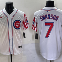 Men's Chicago Cubs Dansby Swanson #7 White Replica Player Jersey