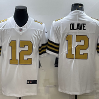 Men's New Orleans Saints Chris Olave #12 White Player Game Jersey1