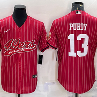 Men's San Francisco 49ers Brock Purdy #13 Red Player Jersey1 Joint Edition