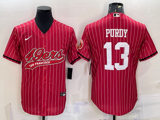 Men's San Francisco 49ers Brock Purdy #13 Red Player Jersey1 Joint Edition