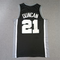 Men's San Antonio Spurs Tim Duncan Black Big & Tall Hardwood Classics Jersey1