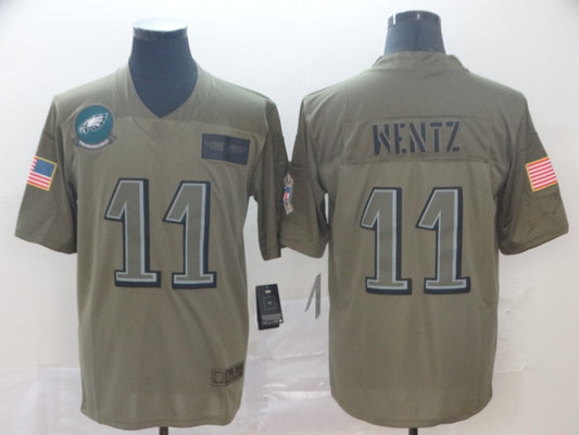 Men's Philadelphia Eagles Carson Wentz #11 Brown Team Game Jersey1
