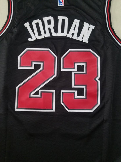 Men's Chicago Bulls Michael Jordan #23 Black Fast Break Replica Player Jersey1