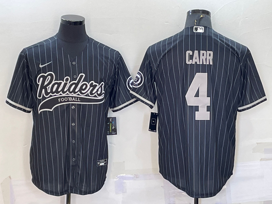Men's Las Vegas Raiders Derek Carr #4 Black Player Game Jersey1 Joint Edition