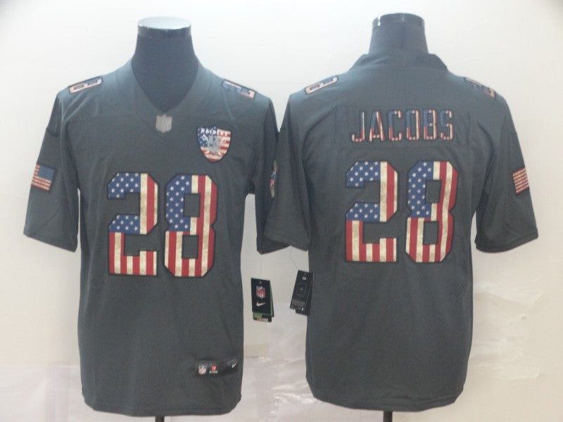 Men's Las Vegas Raiders Josh Jacobs #28 Black Team Game Jersey1