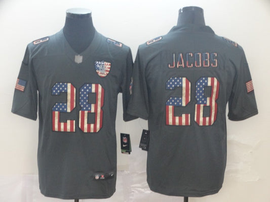 Men's Las Vegas Raiders Josh Jacobs #28 Black Team Game Jersey1