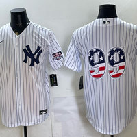 Men's New York Yankees Aaron Judge #99 White USA 250 Fourth of July Home Stadium Jersey