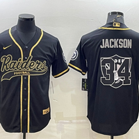 Men's Las Vegas Raiders Bo Jackson #34 Black Player Game Jersey1 Joint Edition