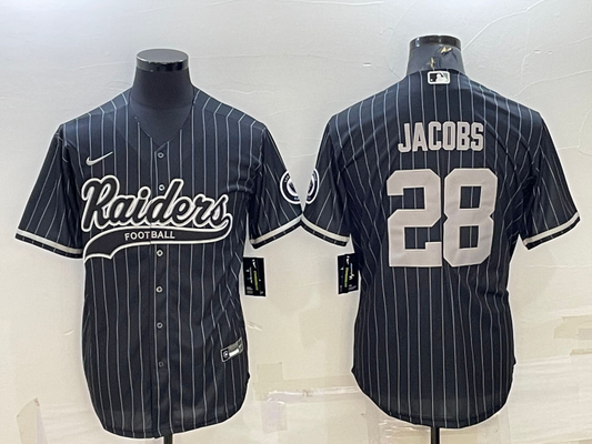 Men's Las Vegas Raiders Josh Jacobs #28 Black Player Game Jersey1 Joint Edition