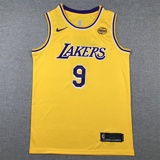 Men's Los Angeles Lakers Bronny James #9 Gold Swingman Player Jersey1 - Icon Edition