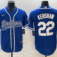 Men's Los Angeles Dodgers Clayton Kershaw #22 Royal Player Jersey1 Joint Edition