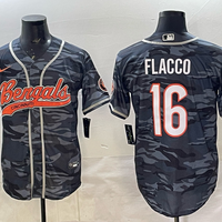 Men's Cincinnati Bengals Joe Flacco #16 Grey Camouflage Team Game Jersey