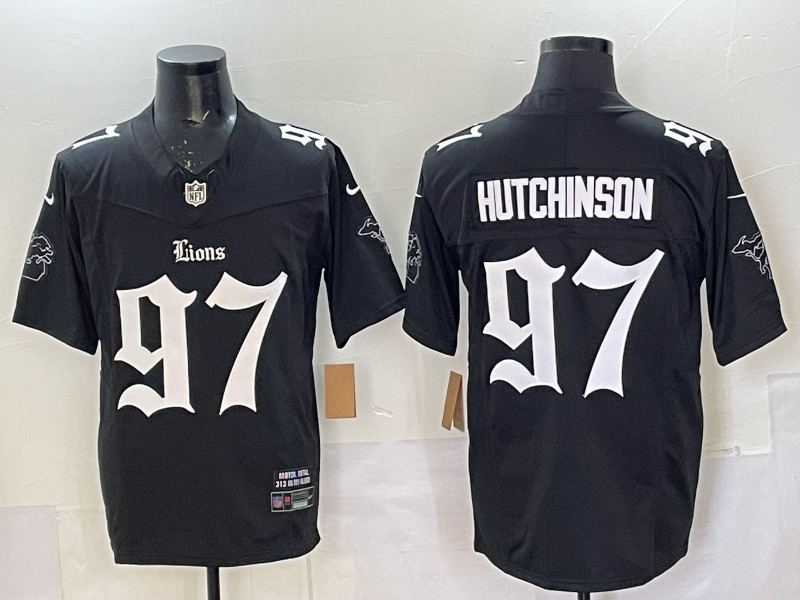 Men's Detroit Lions Aidan Hutchinson #97 Black Alternate Game Jersey