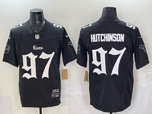 Men's Detroit Lions Aidan Hutchinson #97 Black Alternate Game Jersey