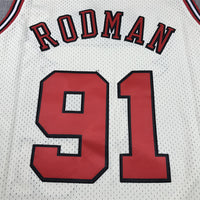 Men's Chicago Bulls Dennis Rodman #91 Cream Hardwood Classics Swingman Jersey1